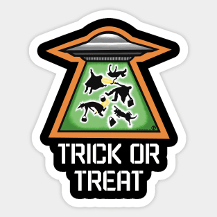 Trick or Treat UFO Sticker